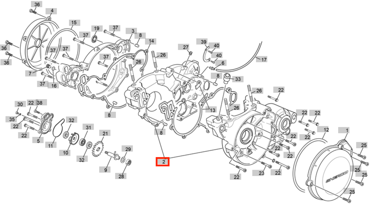Sherco Crankcase Set 7124/8078