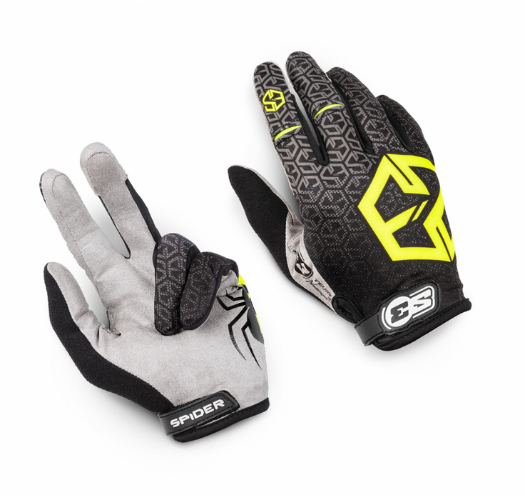 S3 Spider Gloves Black-Yellow Adult & Kids