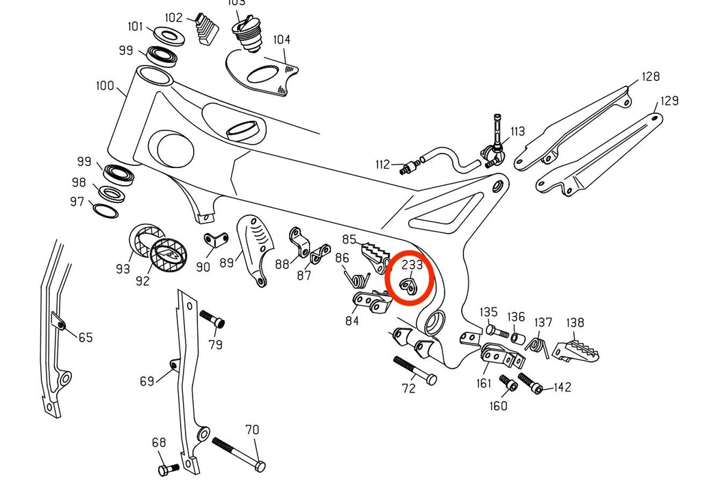 Beta Rev3 Muffler Bracket 04-08